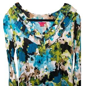 Sunny Leigh - Y2K Blue Green Bell Sleeve Blouse - M